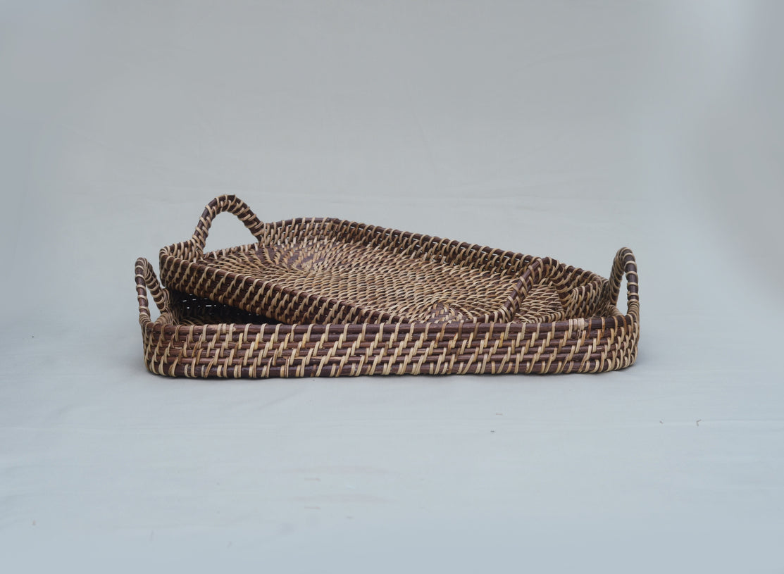 Brown & Natural Rectangle Tray