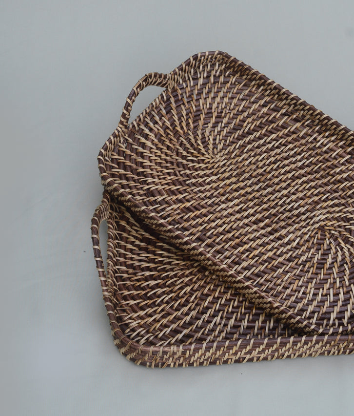 Brown & Natural Rectangle Tray